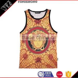 Hot Summer Mens New Arrival Custom Sublimation Gym Vest 3D Printing Tank Top thumbnail-2