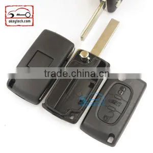 High Quatity Citroen Romote Flip Key Shell 3 Button 307 Blank With Battery Place 0536 Citroen Key Case thumbnail-3