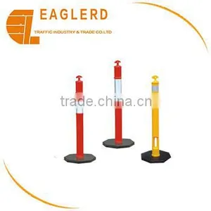 Black Rubber Basement T-top Warning Bollard Delineator Post Made of PE thumbnail-1