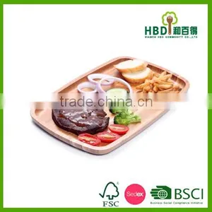 Whole|sale Distinctive Bamboo Wood Food Serving Dish Tray thumbnail-1