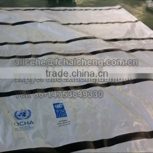 Waterproof and Reinforced HDPE Tarpaulin Cover With Black Reinforced Bands thumbnail-1