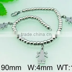 New Design Lovely Boy and Girl Fashion Stainless Steel Bracelet Fitness Bracelet thumbnail-1