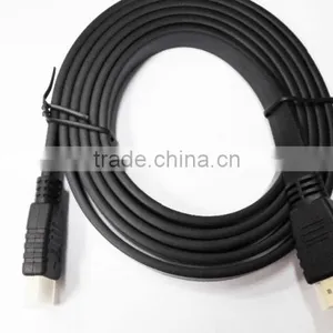 Black Flat HDMI Cable With Gold Plated thumbnail-1
