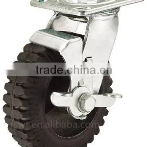 6 Inch Heavy Duty Black Rubber Industrial Caster And Wheel thumbnail-1
