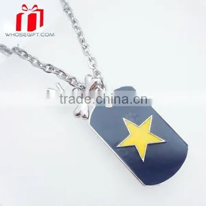Customized Black Dog Tag With Metal Ballchain thumbnail-1