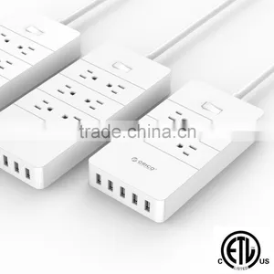 ORICO HPC-4A5U US Plug 4 AC Outlet Power Strip With Usb Port ETL CETL Approved Surge Protect Extension Cord thumbnail-1