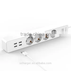 ORICO Overload Over Voltage Over Current Short Circuit Protected 4 Gang 4 USB Extension Socket Usb eu With Surge Protector thumbnail-1
