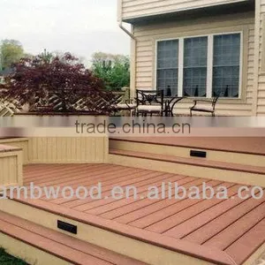 Teak Color Wood Plastic Composite Deck for Garden thumbnail-1