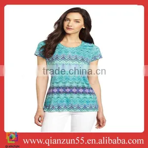 Women Floral Blue T-shirts 2013 thumbnail-1