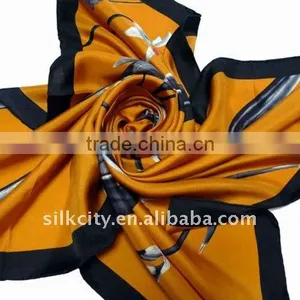 Newest Hot Sale Hand Print Square Silk Scarf thumbnail-1