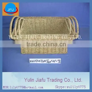 Irregular Weaving Rectangle Nature Seagrass Basket thumbnail-1