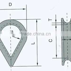 DIN6899 B Type Hot Dipped Galvanized Wire Rope Thimble Rigging thumbnail-2