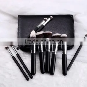 High-end 10pcs Black Cosmetic Brush Set Bag thumbnail-1