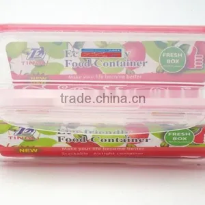 3pcs Transparent Rectangle Plastic Freezer Food Container thumbnail-3