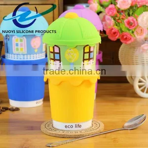 Colorful of Children Drinking Cup Cartoon Silicone Cup Sleeve thumbnail-1