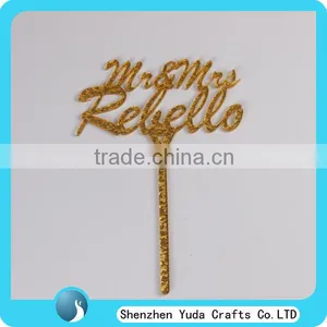 Happy Birthday Silhouette Mirror Gold Acrylic Cake Topper thumbnail-2
