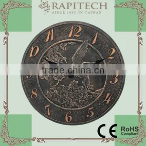 Indoor Outdoor Home Decorative Polyresin Garden Clock thumbnail-1