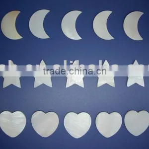 White Shell Carving Moon/star/heart Pendants thumbnail-1