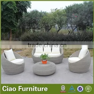Outdoor Ding Dong Feng Furniture All-weather Patio Rattan Round Sofa Set for Sale thumbnail-4