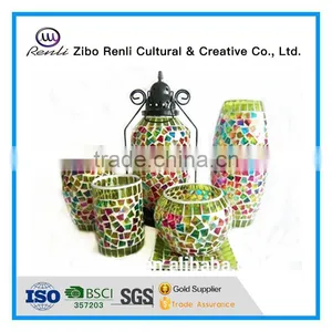Table Decor Beautiful Mosaic Anniversary Glass Vase thumbnail-1