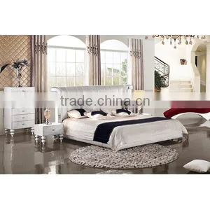 Top Quality Home Furniture / Modern Design Bedroom Set / Genuine Leather Bed Set LV-B9016-RE thumbnail-2
