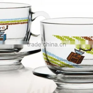 4oz 6oz 8oz Caffe Latte Espresso Cappuccino Glass Mug Set thumbnail-5