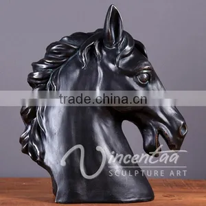 China Supplier Wholesale High Quality Resin Craft Fiberglass Head Horse thumbnail-2