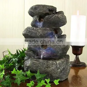 Stacked Rocks Tabletop Water Fountain With LED Lights thumbnail-1