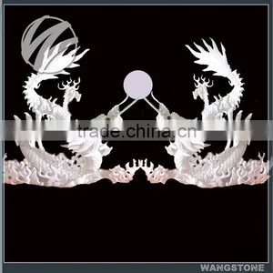 Indoor Decor Chinese Dragon Marble Stone Statue thumbnail-1