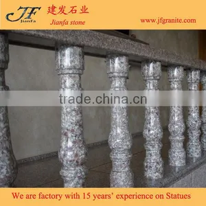 Beautiful Peach Blossom Red Polished Hand Carved Granite Baluster thumbnail-2