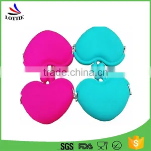 2016 Popular Latest Cheap Fashion Cute Candy-colored Heart-shape Silicone Children Bags Wallet for Promotion Gifts thumbnail-4