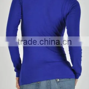 T-shirts Long Sleeve Plain Dyed Women Fashion Crew Neck Women Long Sleeve T-shirts thumbnail-4