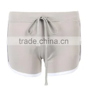 Biking Shorts And Jersey Cotton Polyester Spandex Gray Drawstring Waist Contrast Trims Yoga Short Woman thumbnail-2