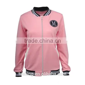 Ladies College Jacket Ladies Embroidery Baseball Jacket thumbnail-1