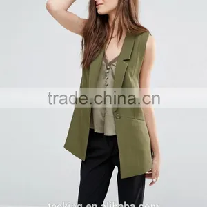 Hot Selling 95% Polyester 5% Elastane Sleeveless Women Blazer thumbnail-1