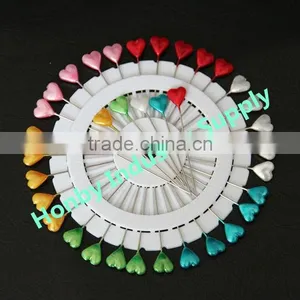 Pin Wheel 55mm Heart Shape Plastic Pearl Head Pin thumbnail-1