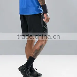 High Quality New Design Custom 100% Polyester Black Men's Fashion Gym Sport Running Shorts thumbnail-2