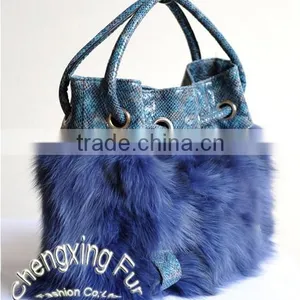CX-H-27A Good Quality Wholesale Price Genuine Fox Fur Handbag thumbnail-5