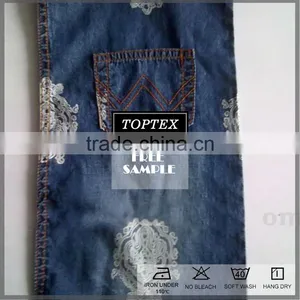 100% Cotton Printed Indigo Denim Fabric for Jeans thumbnail-3