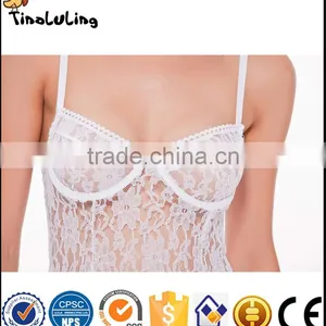 New Design Black Strappy Mesh Sexy Babydoll Lingerie Manufactuer for Women thumbnail-5