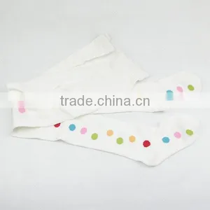 Girl Tights White Colorful Ponit Socks Long Socks thumbnail-4