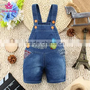 Little Kids Fashion Baby Pants Children Denim Short Overalls Kids Strap Jeans Pants thumbnail-1