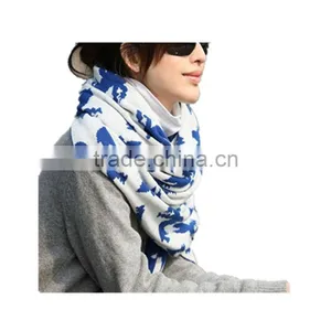 2 Color Choice Autumn and Winter Warm Animal Pattern Lady Knit Korean Scarf Hijab Scarf thumbnail-2