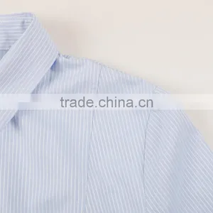 Women Fashion Spring Elegant Light Blue Stripe Blouses Long Sleeve Shirt Work Office Wear Casual Slim Tops Office 2017 thumbnail-4