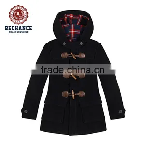 LZ353 Black Women Mid Long Woolen Coat thumbnail-1