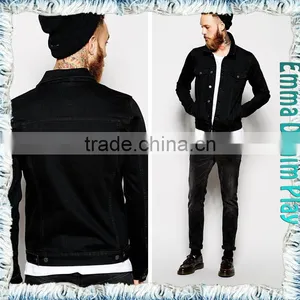 2015 New Brand Hot Sale Black Short Jean Mens Coats With Single Breasted thumbnail-3