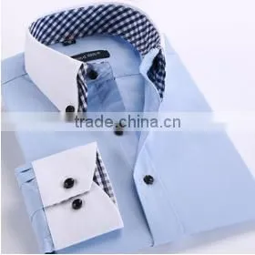 Latest Shirt Designs for Men 2016 Customise Solid Color Men's Dress Fashionable Long Sleeve Uniform t Shirt thumbnail-2