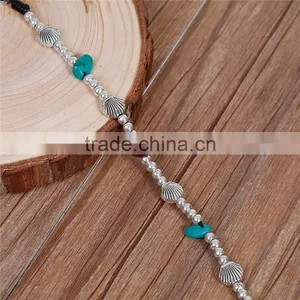 Hand Made Beaded Bracelets Antique Silver Coffee Shell Round Woman Bracelet thumbnail-2