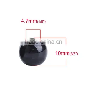 CCB Plastic European Style Beads Round Black thumbnail-2