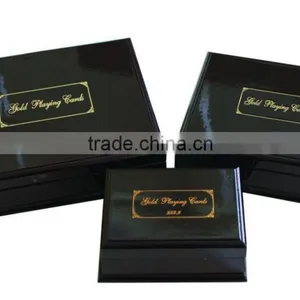 High Quanlity Gold Foil Plated Poker Playing Card Wooden Box For Gifts thumbnail-1